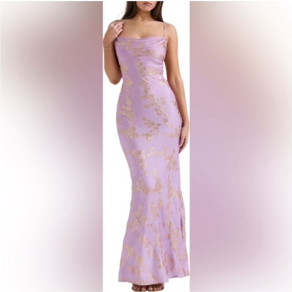 House of CB Lavender and Gold Maxi Dress